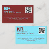 Carte De Visite Bleu de ciel rouge professionnel de style moderne (Devant / Derrière)