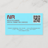 Carte De Visite Bleu de ciel rouge professionnel de style moderne (Dos)