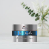 Carte De Visite Bleu de cobalt et voiture argentée de l'acier (Debout devant)