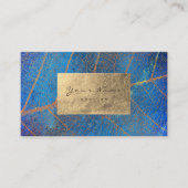 Carte De Visite Bleu de Cobalt Sapphire d'or Sepia Foil Botanique (Devant)