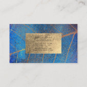 Carte De Visite Bleu de Cobalt Sapphire d'or Sepia Foil Botanique (Dos)