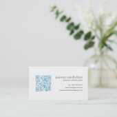 Carte de visite bleu de CODE de Lite QR (Debout devant)