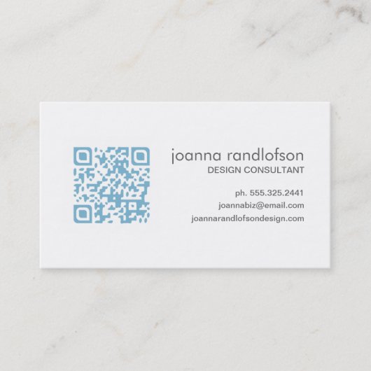Carte de visite bleu de CODE de Lite QR (Devant)