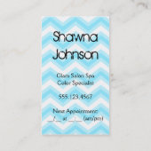 Carte de visite bleu de damassé de Chevron de (Dos)