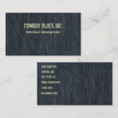 Carte de visite bleu de denim (Devant / Derrière)