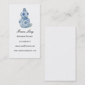 Carte de visite bleu de dessinateur d'intérieurs (Devant / Derrière)