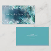 Carte De Visite Bleu de feuillage d'hiver enchâssé (Devant / Derrière)