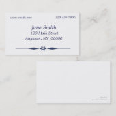 Carte de visite bleu de fleur (Devant / Derrière)