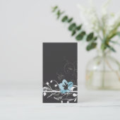 Carte de visite bleu de fleur (Debout devant)