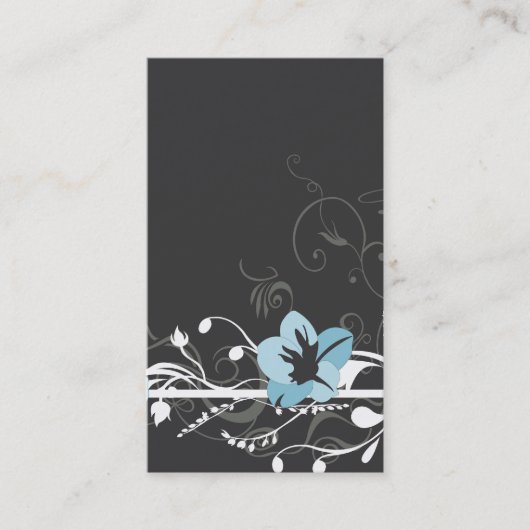 Carte de visite bleu de fleur (Devant)