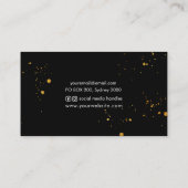 Carte de visite bleu de flocs d'or d'aquarelle de (Dos)