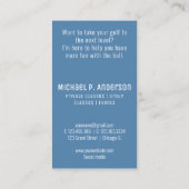 Carte de visite bleu de golf moniteur de golf mode (Dos)