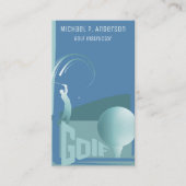 Carte de visite bleu de golf moniteur de golf mode (Devant)