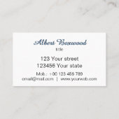 Carte De Visite Bleu de gradient avec le texte turquoise de (Dos)