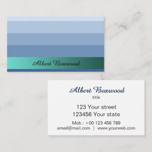 Carte De Visite Bleu de gradient avec le texte turquoise de
