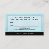 Carte de visite bleu de Groomer de chien et noir (Dos)