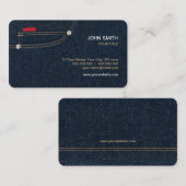 Carte de visite bleu de jeans de denim (Devant / Derrière)
