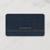 Carte de visite bleu de jeans de denim (Dos)