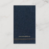Carte de visite bleu de jeans de denim (Dos)