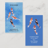 Carte de visite bleu de Koi flottant (Devant / Derrière)