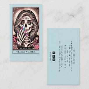 Carte de visite bleu de la carte Tarot Tech Nail