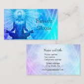 Carte De Visite Bleu de la méditation du mieux-être (Devant / Derrière)