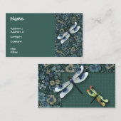 Carte de visite bleu de libellule (Devant / Derrière)