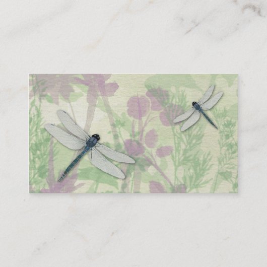 Carte de visite bleu de libellule (Dos)