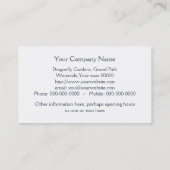 Carte de visite bleu de libellule (Dos)