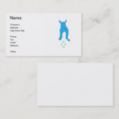 Carte de visite bleu de marche de chien (Devant / Derrière)