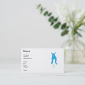 Carte de visite bleu de marche de chien (Debout devant)