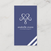 Carte De Visite Bleu de marine Coeur moderne et torrents (Devant)