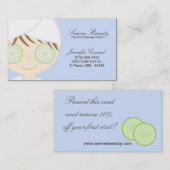 Carte de visite bleu de massage de spa de (Devant / Derrière)