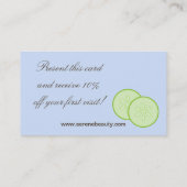 Carte de visite bleu de massage de spa de (Dos)