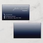 Carte de visite bleu de minuit de redacteur (Devant / Derrière)