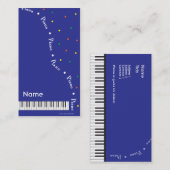 Carte de visite bleu de piano à queue (Devant / Derrière)