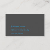 Carte De Visite Bleu de pointe simple simple moderne (Dos)