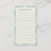 Carte de visite bleu de rendez-vous de damassé (Dos)