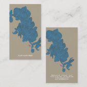 CARTE DE VISITE BLEU DE SABLE D'ORCHIDÉES ET DE PAPILLONS (Devant / Derrière)