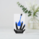Carte De Visite Bleu de salon d'ongle de PÉDICURIE de MANUCURE (Debout devant)