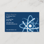 Carte De Visite Bleu de scientifique de l'atome | (Devant)
