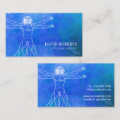 Carte De Visite Bleu de thérapeute de massage de chiroprakteur de (Devant / Derrière)