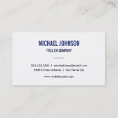 Carte De Visite Bleu de toile de Faux moderne élégant (Dos)