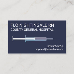 Carte De Visite Bleu de vaccin contre la grippe d'infirmière
