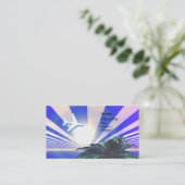 Carte De Visite Bleu de voyage d'île (Debout devant)