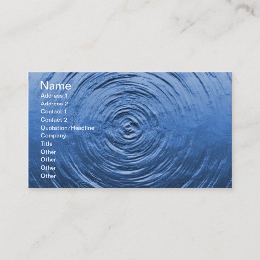 Carte De Visite Bleu d'eau (Devant)
