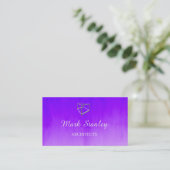 Carte De Visite Bleu dégradé et violet (Debout devant)