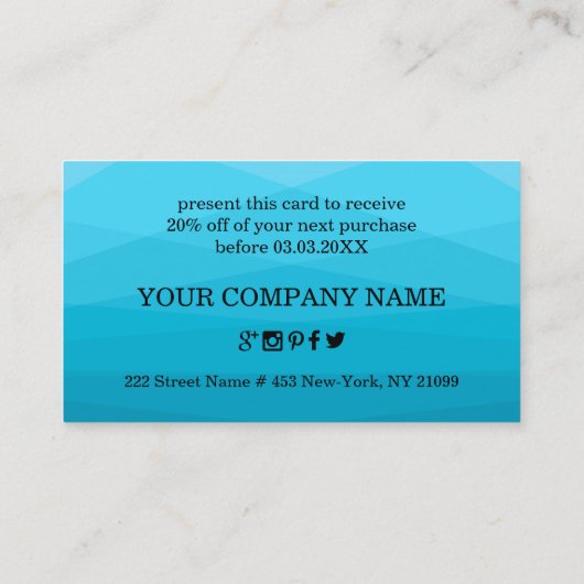 Carte De Visite Bleu dégradé polygonal (Dos)