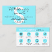 Carte De Visite Bleu dentisterie Dents blanchissant Conseils de so (Devant / Derrière)