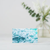 Carte De Visite Bleu des vagues océaniques, spray océanique, surf, (Debout devant)